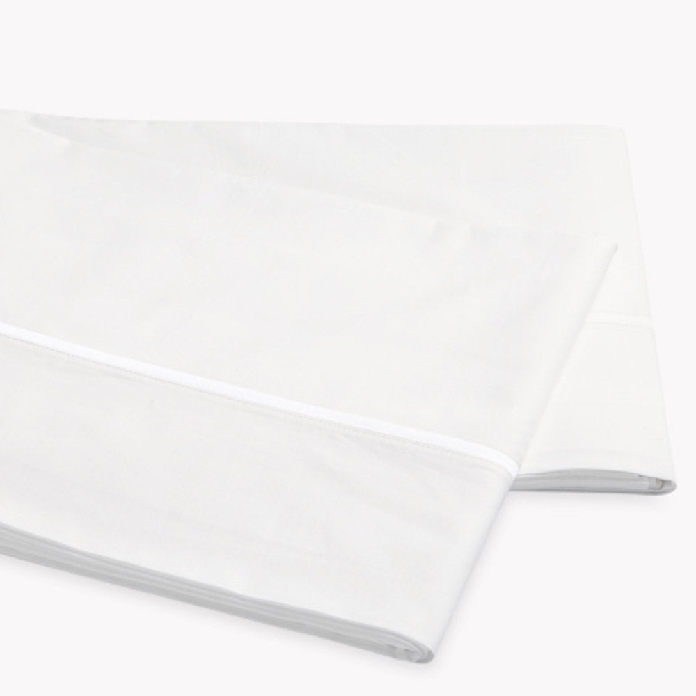 Bone Flat Sheet with White Sateen Border